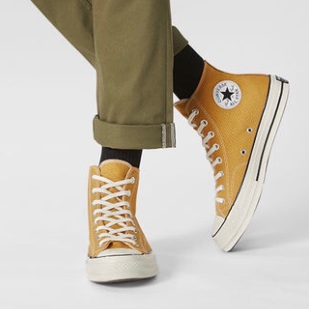 Mustard Yellow High Top Converse